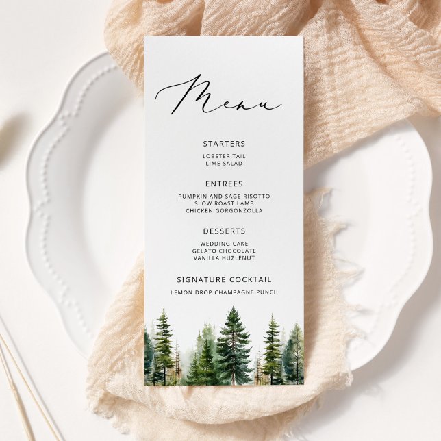 Elegant Minimalist forest Wedding menu (Creator Uploaded)