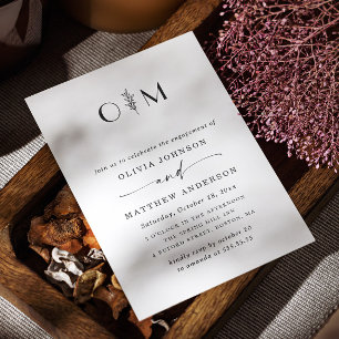 Elegant Minimalist Formal Wedding Engagement Party Invitation