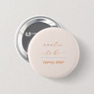 Elegant Minimalist Gender Neutral Auntie-to-be 6 Cm Round Badge