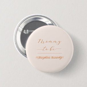 Elegant Minimalist Gender Neutral Mummy-to-be 6 Cm Round Badge