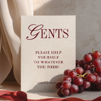 Elegant Minimalist Gents Bathroom Basket Sign