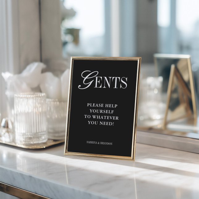 Elegant Minimalist Gents Bathroom Basket Sign Invitation (Elegant Minimalist Gents Bathroom Basket Sign)