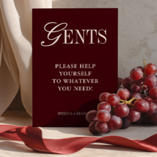Elegant Minimalist Gents Bathroom Basket Sign Invitation