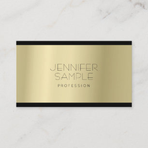 Elegant Minimalist Glamourous Gold Look Plain Business Card