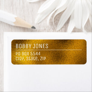 Elegant Minimalist Gold Metallic Return Address Return Address Label