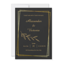 Elegant Minimalist Gold Wedding Invitation