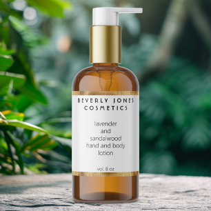 Elegant Minimalist Gold & White Cosmetics Label