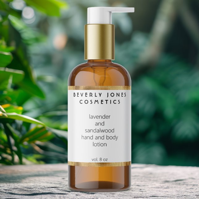 Elegant Minimalist Gold & White Cosmetics Label (Creator Uploaded)