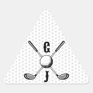 Elegant Minimalist Golf Monogr... Triangle Sticker