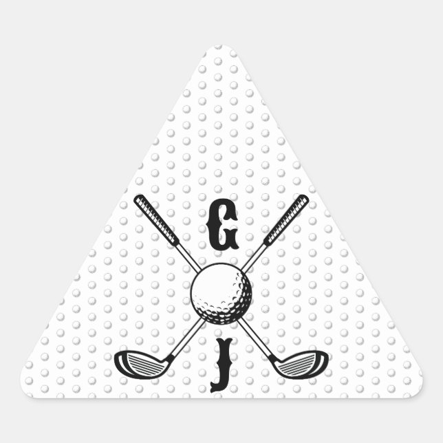 Elegant Minimalist Golf Monogr... Triangle Sticker (Front)
