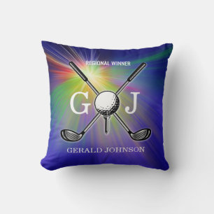 Elegant Minimalist Golf Monogram Design Cushion