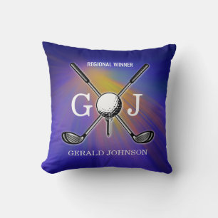 Elegant Minimalist Golf Monogram Design Cushion