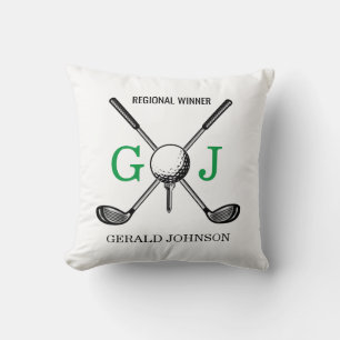 Elegant Minimalist Golf Monogram Design Cushion