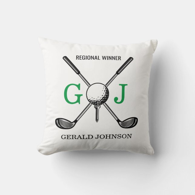 Elegant Minimalist Golf Monogram Design Cushion (Front)