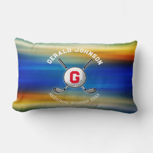 Elegant Minimalist Golf Monogram Design Lumbar Cushion