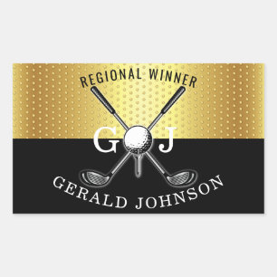 Elegant Minimalist Golf Monogram Design Rectangular Sticker
