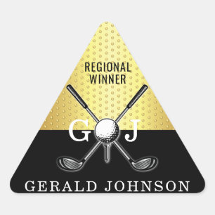 Elegant Minimalist Golf Monogram Design Triangle Sticker