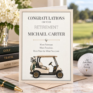 Elegant Minimalist Golf Retirement Congratulations Card