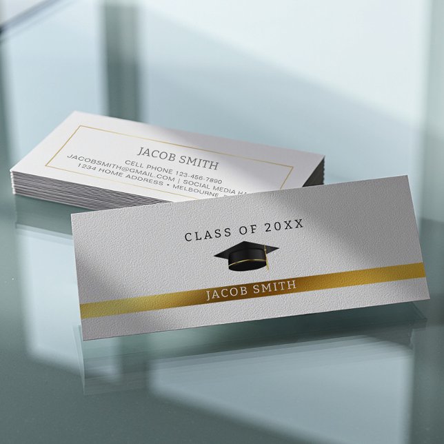 Elegant Minimalist Graduate Contact and Networking Calling Card (Graduate Contact and Networking Calling Card)