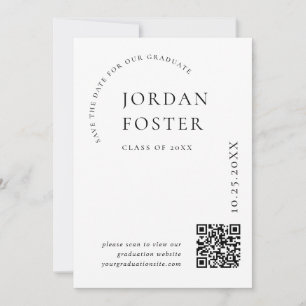 Elegant Minimalist Graduation Photo QR code Save The Date