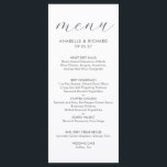 Elegant Minimalist Gray White Wedding Menu<br><div class="desc">An elegant minimalist dinner menu card for your wedding reception features a white card with dark gray typography. Personalize with your names and wedding date. Would also be appropriate for an anniversary,  birthday or elegant dinner party.</div>