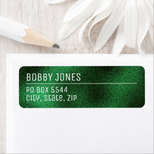 Elegant Minimalist Green Metallic Return Address Label