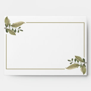 Elegant Minimalist Greenery Wedding Envelope