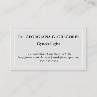 Elegant & Minimalist Gynaecologist Business Card
