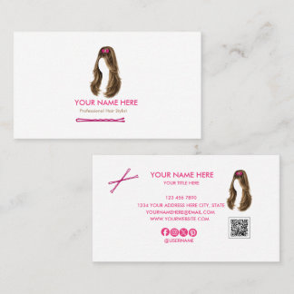 Elegant Minimalist Hair Stylist Business Card