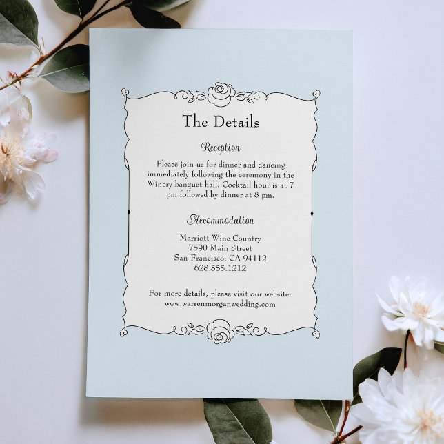 Elegant Minimalist Hand Drawn Rose Frame Enclosure Card (Creator Uploaded)