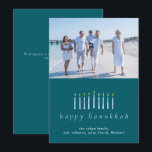 Elegant Minimalist Happy Hanukkah Family 1 Photo Holiday Card<br><div class="desc">Elegant Minimalist Happy Hanukkah Family 1 Photo</div>