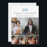 Elegant Minimalist Happy Hanukkah Family 4 Photo H Holiday Card<br><div class="desc">Elegant Minimalist Happy Hanukkah Family 4 Photo</div>