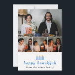 Elegant Minimalist Happy Hanukkah Family 4 Photo  Holiday Card<br><div class="desc">Elegant Minimalist Happy Hanukkah Family 4 Photo</div>