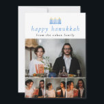 Elegant Minimalist Happy Hanukkah Family 4 Photo Holiday Card<br><div class="desc">Elegant Minimalist Happy Hanukkah Family 4 Photo</div>
