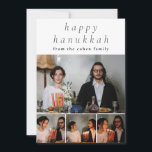Elegant Minimalist Happy Hanukkah Family 4 Photo Holiday Card<br><div class="desc">Elegant Minimalist Happy Hanukkah Family 4 Photo</div>