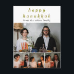 Elegant Minimalist Happy Hanukkah Family 4 Photo Holiday Postcard<br><div class="desc">Elegant Minimalist Happy Hanukkah Family 4 Photo</div>