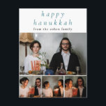 Elegant Minimalist Happy Hanukkah Family 4 Photo Holiday Postcard<br><div class="desc">Elegant Minimalist Happy Hanukkah Family 4 Photo</div>