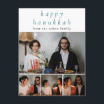Elegant Minimalist Happy Hanukkah Family 4 Photo Holiday Postcard<br><div class="desc">Elegant Minimalist Happy Hanukkah Family 4 Photo</div>