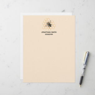 Elegant & Minimalist Honey Beekeeper Custom Letterhead