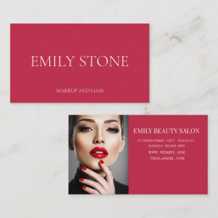 Elegant Minimalist Hot Pink Professional photo Business Card