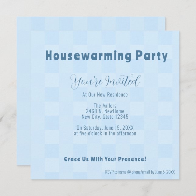 Elegant Minimalist Housewarming Party Invitation (Front/Back)