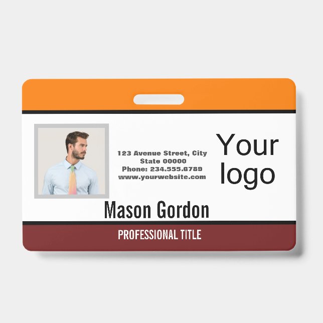 Elegant, minimalist ID badge (Front)