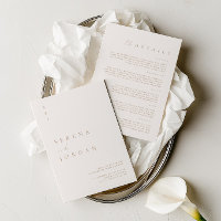 Elegant Minimalist Ivory Wedding Details on Back