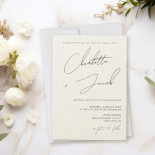 Elegant Minimalist Ivory Wedding Invitation