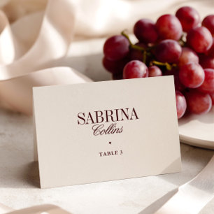 Elegant Minimalist Ivory Wedding Place Card