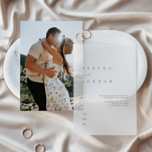 Elegant Minimalist Ivory Wedding Vellum Invitation