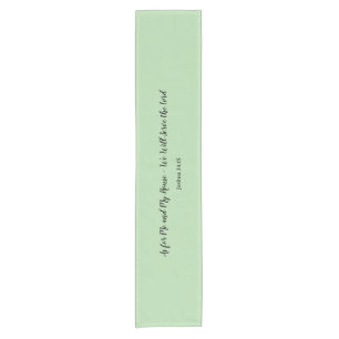 Elegant, minimalist, Joshua 24:15 Bible verse Short Table Runner