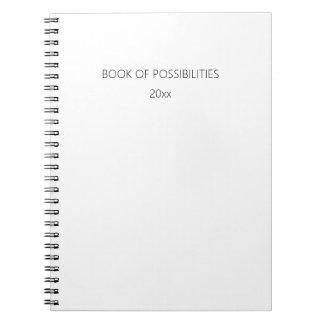 Elegant Minimalist Journal Custom Date Black White