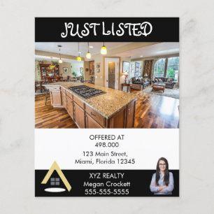 Elegant Minimalist Just Listed Real Estate Agent Flyer