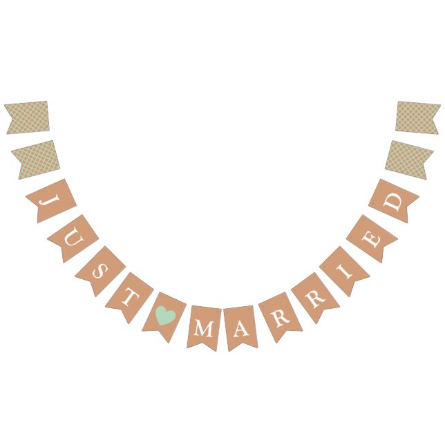 Elegant Minimalist Just Married Newlyweds Bunting (All)